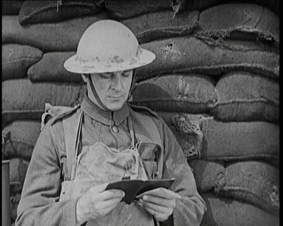 Scene from the Short Silent Feature Film 'Poppies of Flanders'. Male Actors..., 1920s. Creator: British Pathe Ltd.