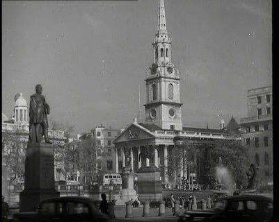 St Martin in the Fields Church on Trafalgar Square Viewed from the End of Cockspur Street..., 1939. Creator: British Pathe Ltd.