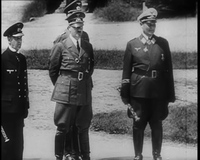 Adolf Hitler, Hermann Goering and Two German Officers Looking Out to Sea, 1940. Creator: British Pathe Ltd.