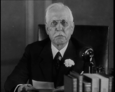 Samuel Insull Talking to the Camera, 1930s. Creator: British Pathe Ltd.
