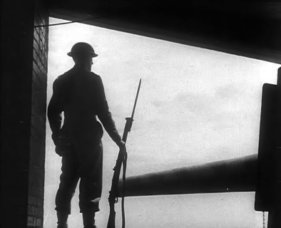 A British Soldier Guarding a Gun Emplacement, 1940. Creator: British Pathe Ltd.