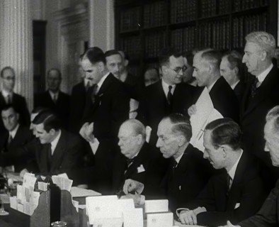 Winston Churchill and Wendell Willkie Signing an Agreement Allowing the USA to use British..., 1941. Creator: British Pathe Ltd.
