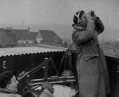 Two Royal Observer Corps Members in a Lookout Post, 1940. Creator: British Pathe Ltd.