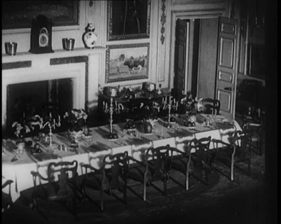 The Dining Room of the Queen's Dollhouse With the Table Set For Dinner, 1924. Creator: British Pathe Ltd.