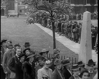 British People Lining the Streets Outside Westminster Abbey To Join the National Day of..., 1940. Creator: British Pathe Ltd.