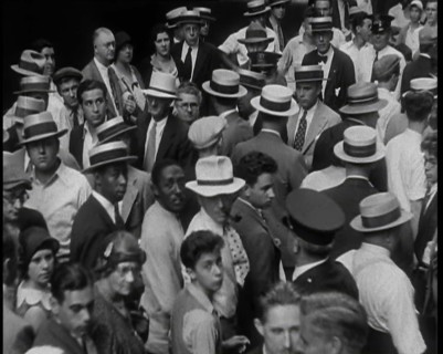People Walking Around on a Crowded Street, 1930s. Creator: British Pathe Ltd.
