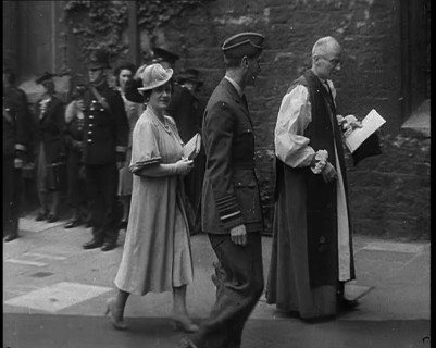 King George VI and Queen Elizabeth Being Greeted by Dean of Westminster Paul De Labilliere..., 1940. Creator: British Pathe Ltd.