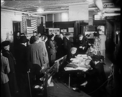 Civilians Voting in the Presidential Election, 1932. Creator: British Pathe Ltd.