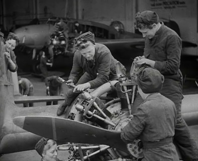 Women Working on an Aeroplane Engine, 1942. Creator: British Pathe Ltd.