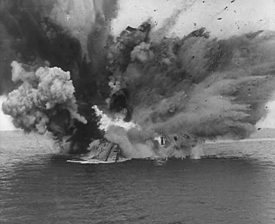 The HMS Barham Exploding After a U-Boat Attack, 1943. Creator: British Pathe Ltd.
