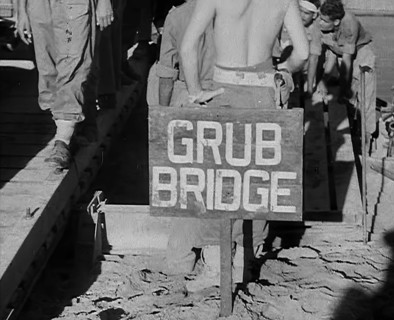 A Sign Reading ‘Grub Bridge’, 1943. Creator: British Pathe Ltd.