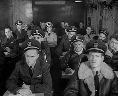 American Flying Boat Pilots Watching a Briefing in Iceland, 1943. Creator: British Pathe Ltd.