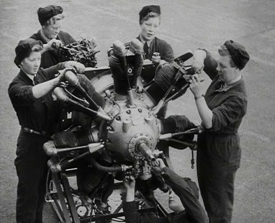 Women Working on an Aeroplane Engine, 1942. Creator: British Pathe Ltd.
