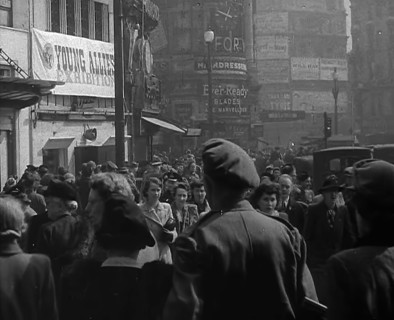 A Soldier from the USA or  Commonwealth Walking Through London, 1943. Creator: British Pathe Ltd.