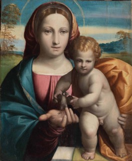 Madonna and child with a little bird, c1517. Creator: Garofalo; Benvenuto Tisi da (1481-1559).