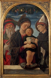 Madonna and Child with Saint Jerome and Saint Louis of Toulouse, c1455. Creator: Mantegna; Andrea (1431-1506).