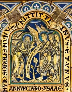 The Verdun Altar: The announcement of Isaac's Birth to Abraham, 1181. Creator: Nicholas of Verdun (ca 1130/40-after 1205).