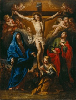 Crucifixion of Christ with the Madonna, Saint John and Saint Mary Magdalene, c1764. Creator: Conca; Sebastiano (1680-1764).