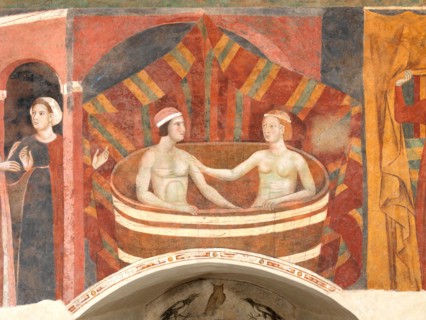 Scene of married life, c1306. Creator: Memmo di Filippuccio (active 1303-1345).
