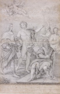 Temple of Virtue. Apotheosis of Nicolò Maria Pallavicino, c1695. Creator: Maratta; Carlo (1625-1713).