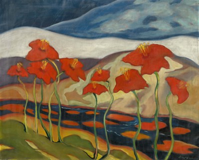 Landscape with Flowers, 1930. Creator: Palugyay; Zoltan (1898-1935).
