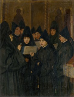 Nuns, 1893. Creator: Nesterov; Mikhail Vasilyevich (1862-1942).