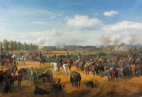 Battle between Russian troops and French cavalry near Ostrovno on 26 July 1812, 1840s. Creator: Adam; Albrecht (1786-1862).