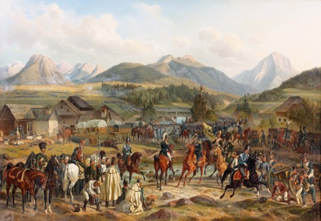 Battle of Tarvis on 18 May 1809, 1840s. Creator: Adam; Albrecht (1786-1862).
