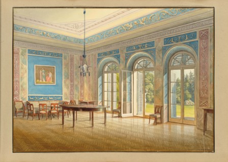 The hall in the garden pavilion of Teplitz Castle, 1832. Creator: Croll; Carl Robert (1800-1863).