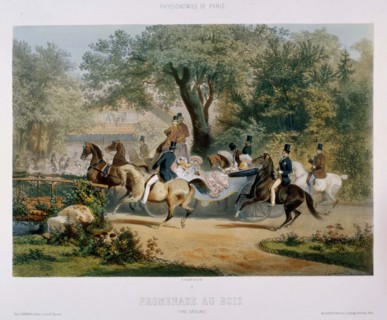 Promenade au bois. (Le Pré Catelan), 1856. Creator: Guérard; Eugène Charles François (1821-1866).