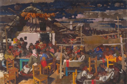 Market kitchen, 1930s. Creator: Aba-Novák; Vilmos (1894-1941).