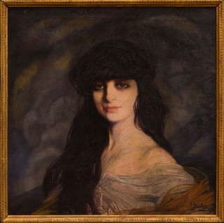 Portrait of Anna-Elisabeth, Comtesse Mathieu de Noailles (1876-1933), 1913. Creator: Zuloaga y Zabaleto; Ignacio (1870-1945).