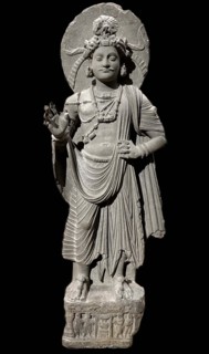 Standing Bodhisattva, Shahbaz-Garhi, Pakistan, 1st-3rd century. Creator: Buddhist art ().
