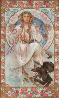 Portrait of Josephine Crane-Bradley (1886-1952) as Slavia, 1908. Creator: Mucha; Alfons Marie (1860-1939).