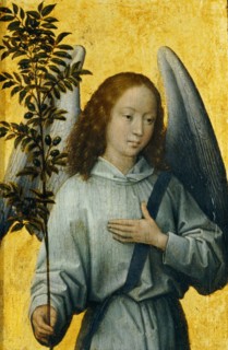 Angel with an Olive Branch, 1475-1480. Creator: Memling; Hans (1433/40-1494).