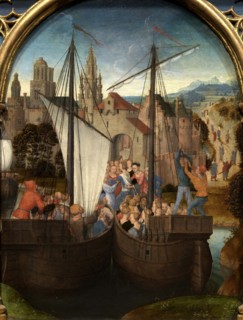 Saint Ursula Shrine: Arrival in Basel, 1489. Creator: Memling; Hans (1433/40-1494).