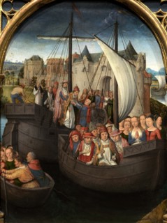 Saint Ursula Shrine: Departure from Basel, 1489. Creator: Memling; Hans (1433/40-1494).