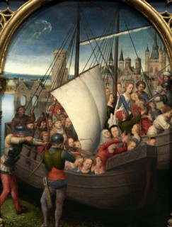 Saint Ursula Shrine: The Martyrdom of Saint Ursula, 1489. Creator: Memling; Hans (1433/40-1494).