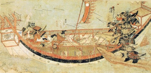Illustrated Account of the Mongol Invasion (Moko Shurai Ekotoba), Detail: Battle of Koan, c1293. Creator: Anonymous ().