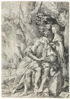 Lot and his Daughters, 1555. Creator: Aldegrever; Heinrich (1502-1560).