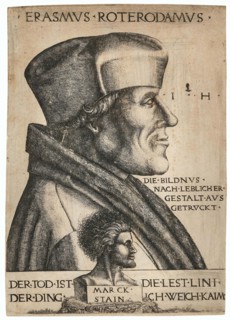 Portrait of Erasmus of Rotterdam (1467-1536), c1546-1555. Creator: Hopfer; Hieronymus (1500-1563).