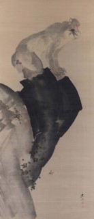 A macaque on a rock, 1790-1799. Creator: Nangaku; Watanabe (1767-1813).