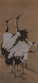 Seven cranes, 1775. Creator: Jakuchu; Ito (1716-1800).