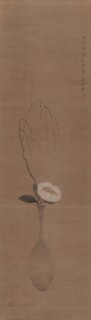 Unusual representation of a white magnolia and a willow branch, 1834. Creator: Chikuden; Tanomura (1777-1835).