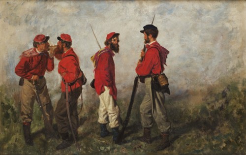 A group of Garibaldians, 1860. Creator: Palizzi; Filippo (1818-1899).