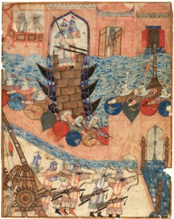 Conquest of Baghdad by the Mongols on 1258. From Jami' al-tawarikh , First third of the 14th cen.. Creator: Anonymous ().