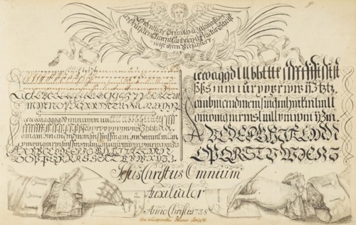 Die offene Schreib-Schule (The open writing school), 1738-1745. Creator: Grüner; Eva Margaretha (1721-1760).