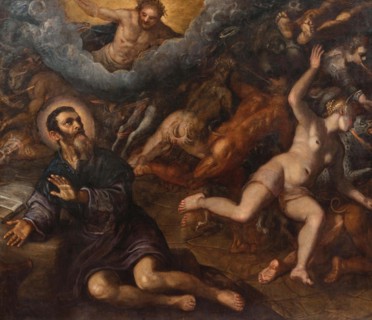 Saint Anthony banishing the devils of temptation, 1600s. Creator: Tintoretto; Domenico (1560-1635).