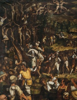 The Martyrdom of the Ten Thousand Christians on Mount Ararat, 16th century. Creator: Anonymous ().