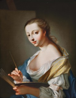Portrait of Wilhelmine Caroline Amalie (1757-1838), the artist's daughter, as an allegory..., 1770s. Creator: Tischbein; Johann Heinrich; the Elder (1722-1789).